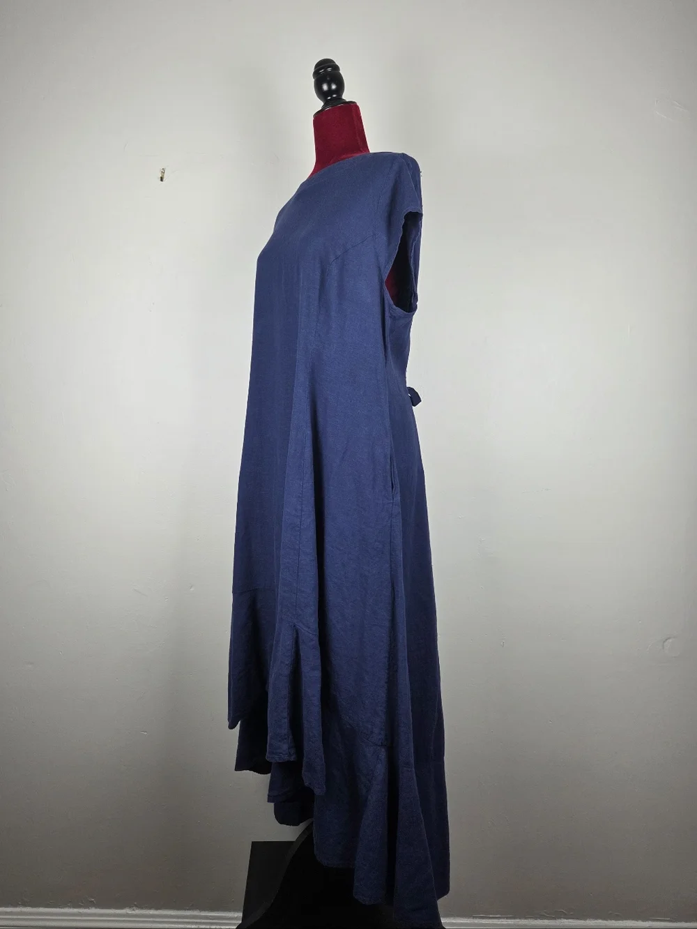 Universal Standard Sunset Linen Flounce Dress In Cenote (Size S/14-16) - Picture 6 of 12